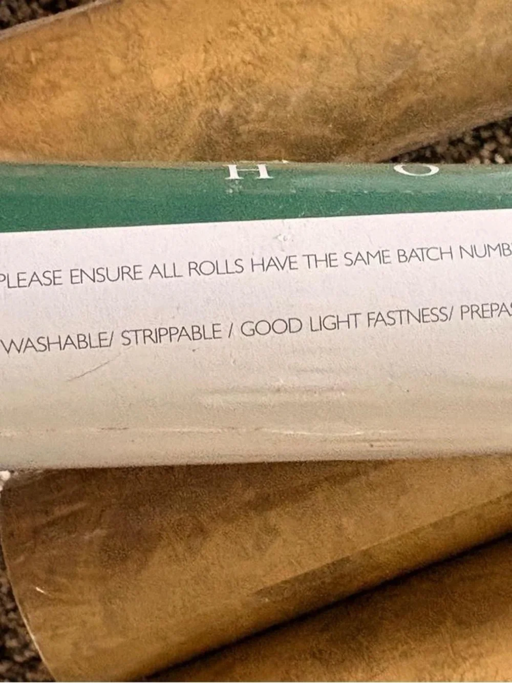 New Old Stock Vintage Wallpaper Faux Plaster or Stone Pattern 8 Rolls Same Batch